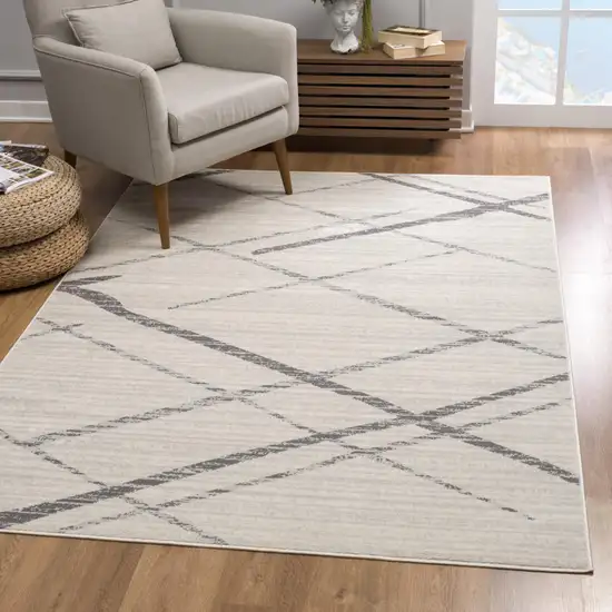 Gray Modern Abstract Pattern Area Rug Photo 9