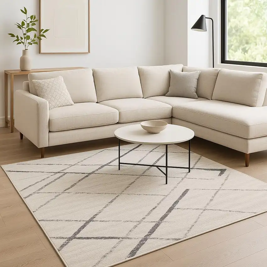 Gray Modern Abstract Pattern Area Rug Photo 1