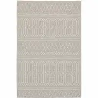 Photo of 3'x5' Gray and Ivory Geometric Indoor Outdoor Area Rug