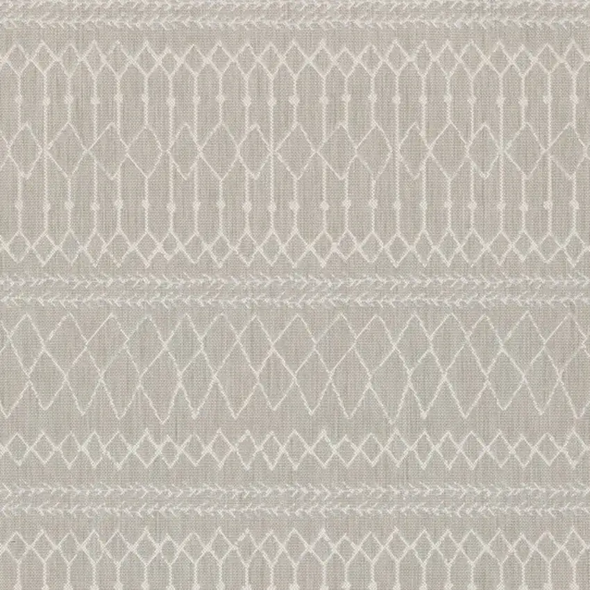 3'x5' Gray and Ivory Geometric Indoor Outdoor Area Rug Photo 9