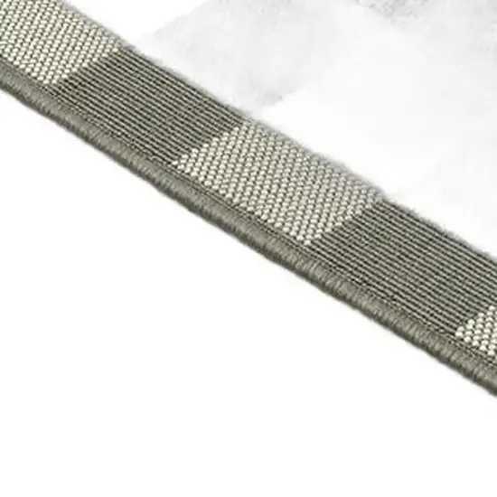 Gray and Ivory Indoor Outdoor Area Rug Photo 2