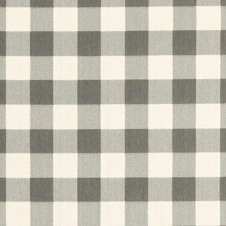 8'x11' Gray and Ivory Gingham Indoor Outdoor Area Rug Photo 4