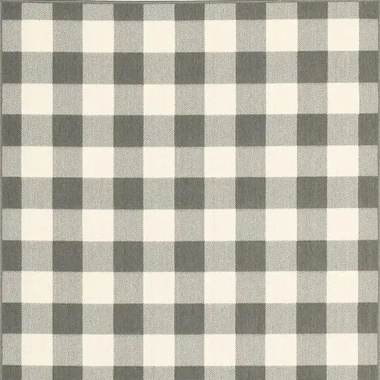 Gray And Ivory Indoor Outdoor Area Rug Photo 5