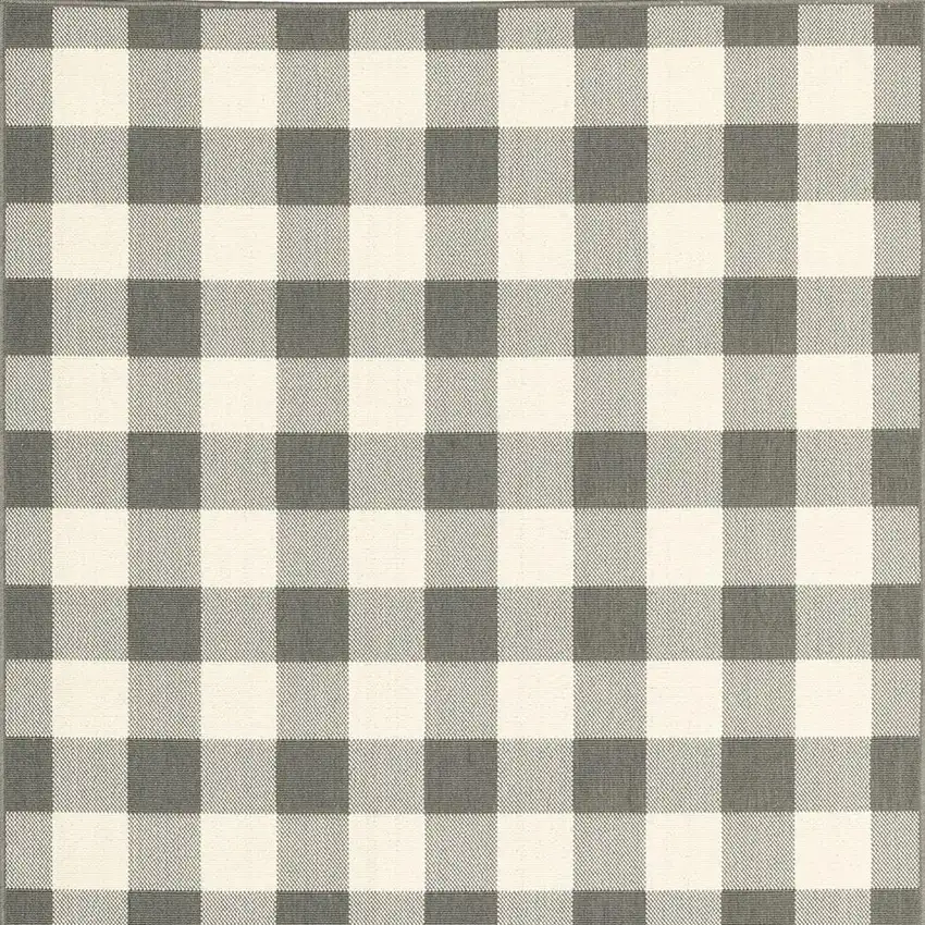 Gray And Ivory Indoor Outdoor Area Rug Photo 5
