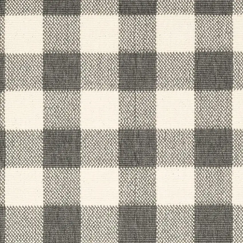 8' Gray And Ivory Indoor Outdoor Runner Rug Photo 3