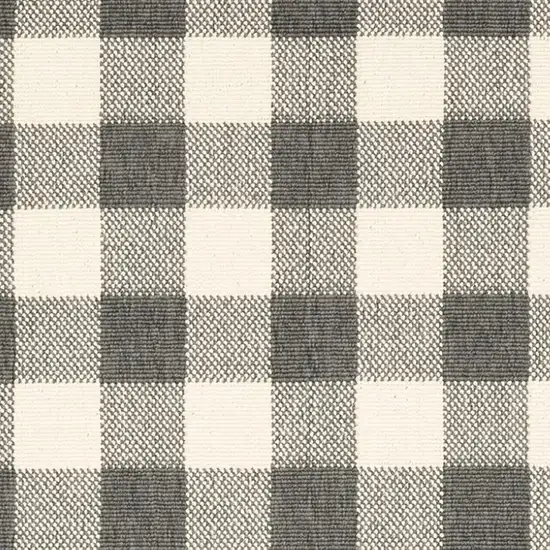 8' Gray And Ivory Indoor Outdoor Runner Rug Photo 7