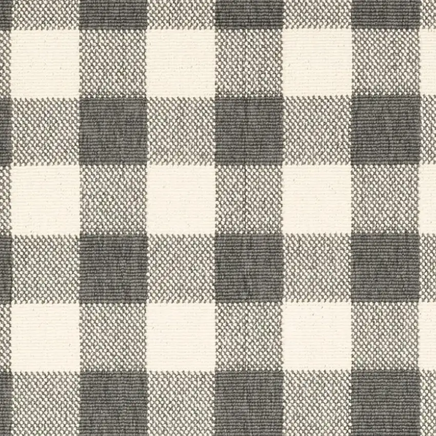 8' Gray And Ivory Indoor Outdoor Runner Rug Photo 7