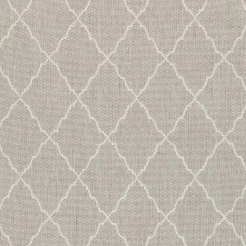 3'x5' Gray and Ivory Trellis Indoor Outdoor Area Rug Photo 9