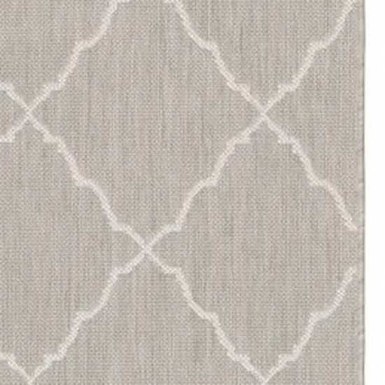 Gray And Ivory Indoor Outdoor Runner Rug Photo 5