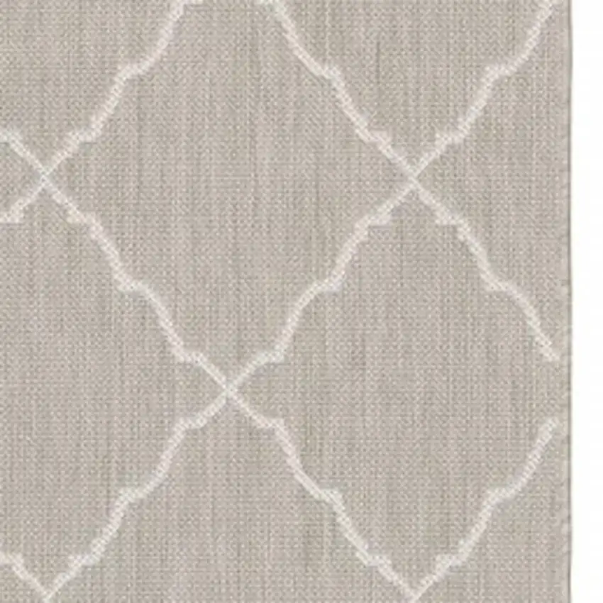 Gray And Ivory Indoor Outdoor Runner Rug Photo 5