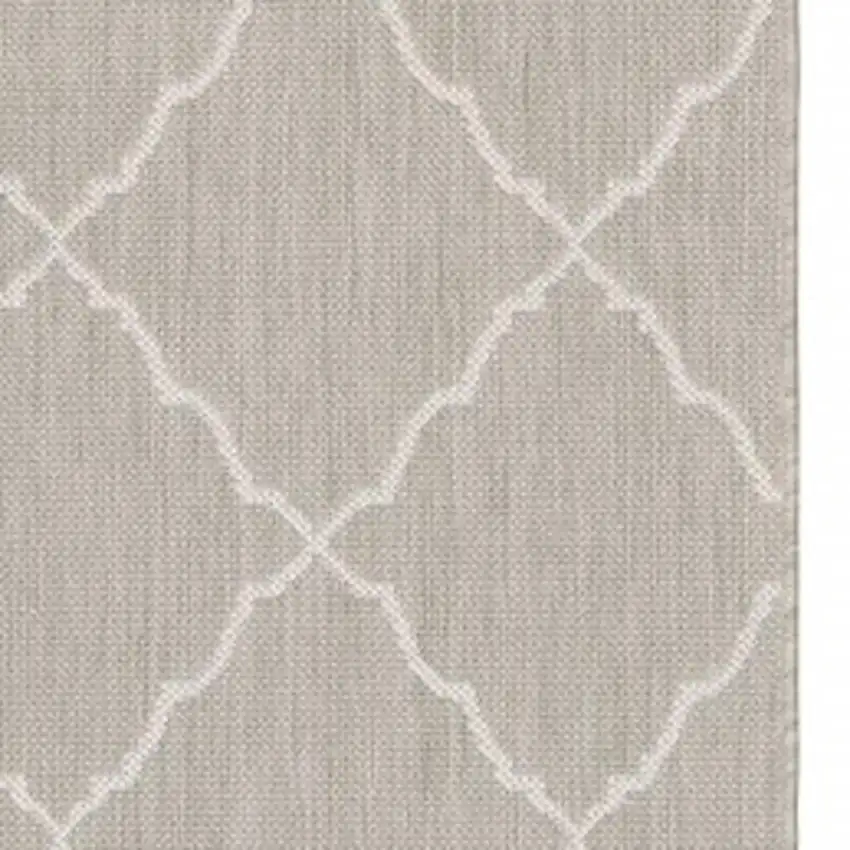 Gray And Ivory Indoor Outdoor Runner Rug Photo 9