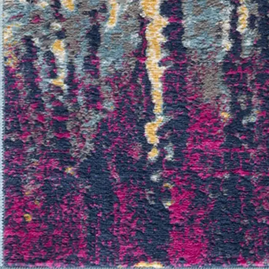 Gray and Magenta Abstract Area Rug Photo 5