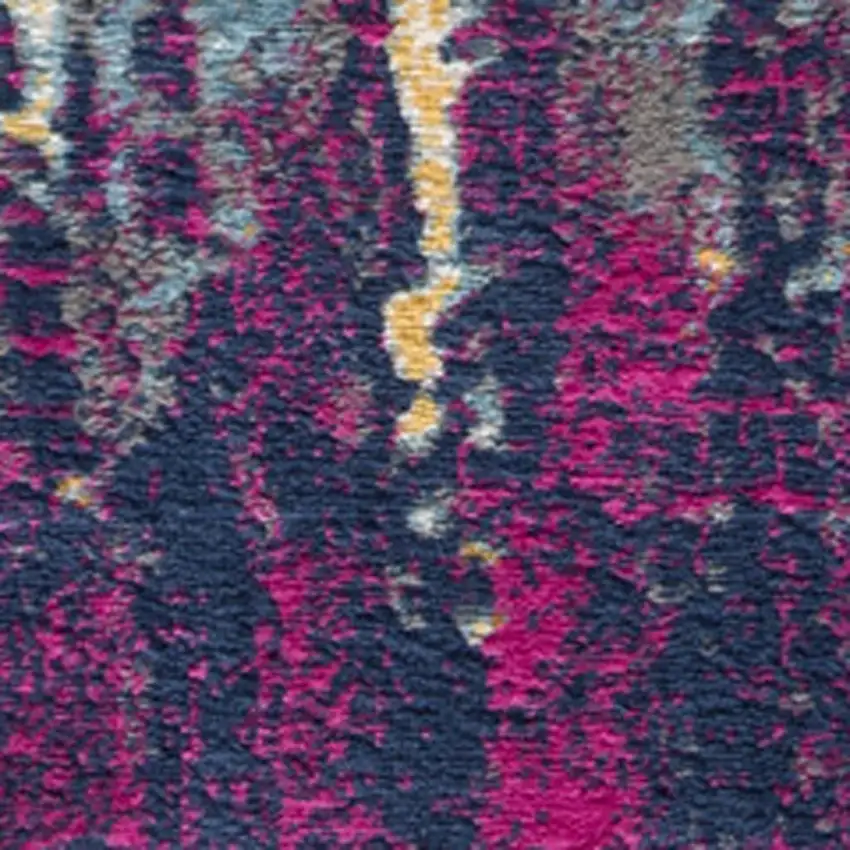 Gray and Magenta Abstract Area Rug Photo 9