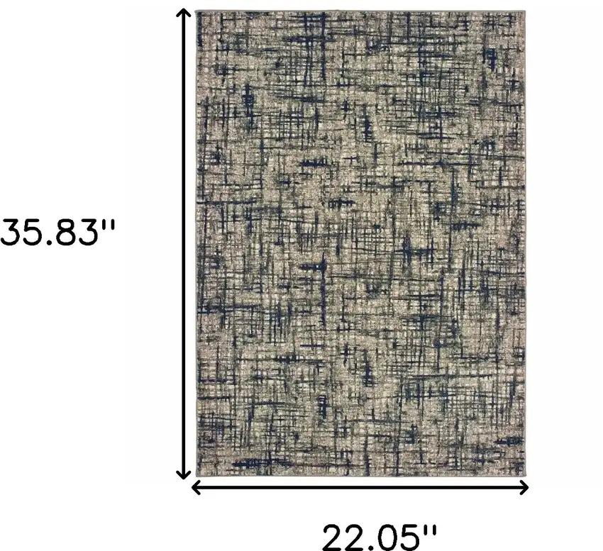 Blue and Gray Power Loom Area Rug Photo 3