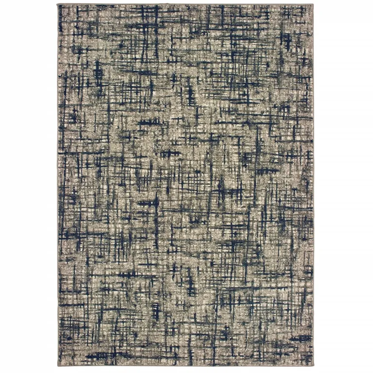 2'x3' Gray and Navy Abstract Scatter Rug Photo 1