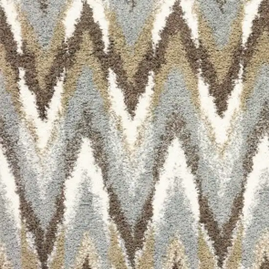 2'x3' Gray and Taupe Ikat Pattern Scatter Rug Photo 6