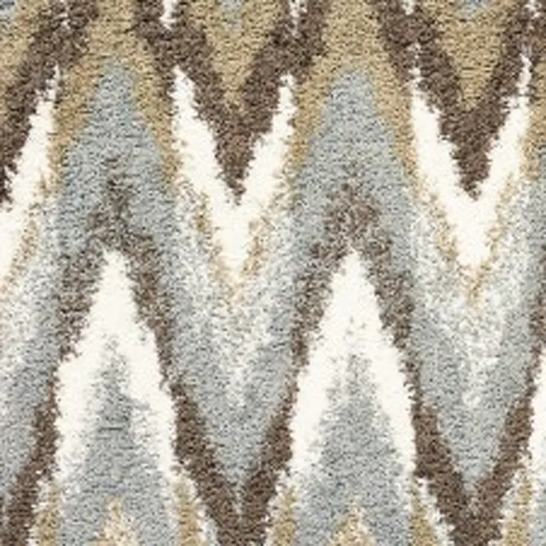 2'x3' Gray and Taupe Ikat Pattern Scatter Rug Photo 4
