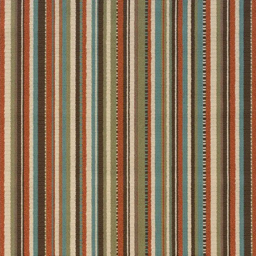 2'x4' Green and Brown Striped Indoor Outdoor Scatter Rug Photo 4