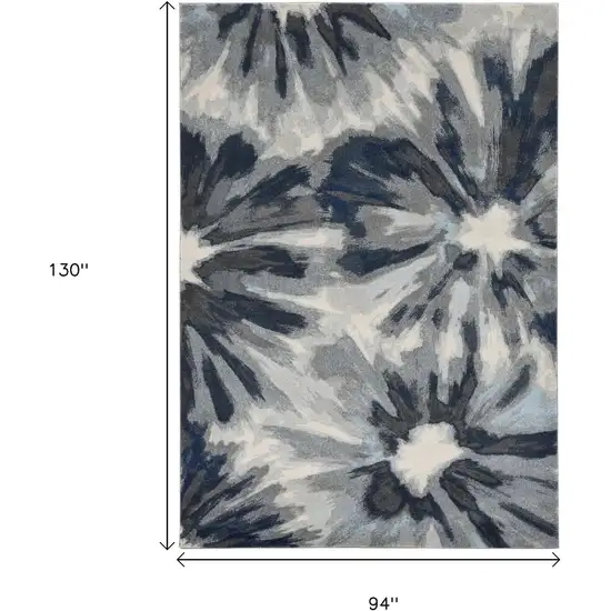 Ivory And Blue Floral Area Rug Photo 7