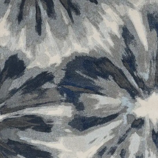 Ivory And Blue Abstract Area Rug Photo 3