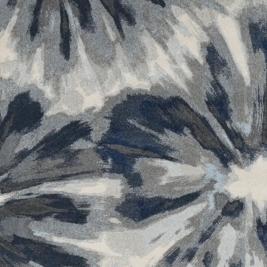 Ivory And Blue Abstract Area Rug Photo 3