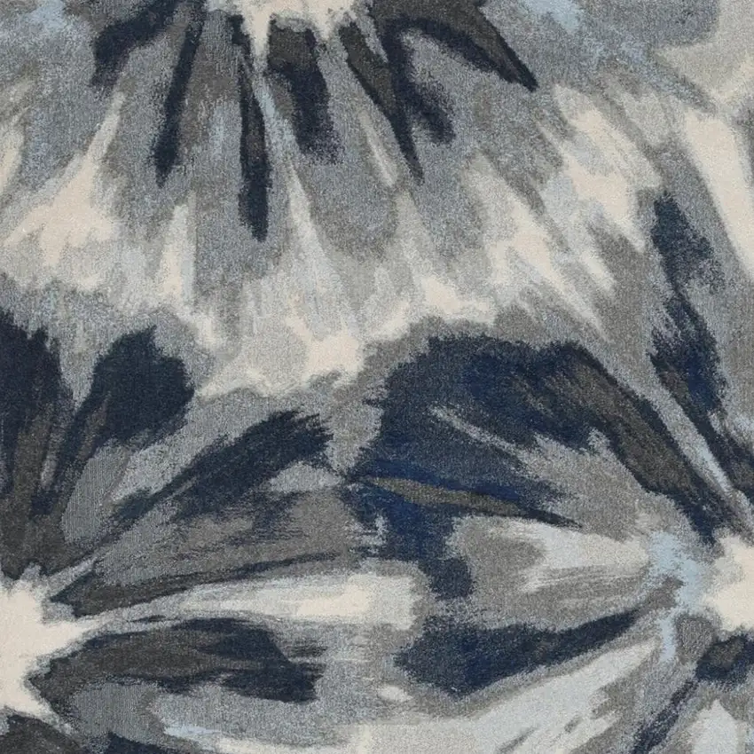 Ivory And Blue Floral Area Rug Photo 3