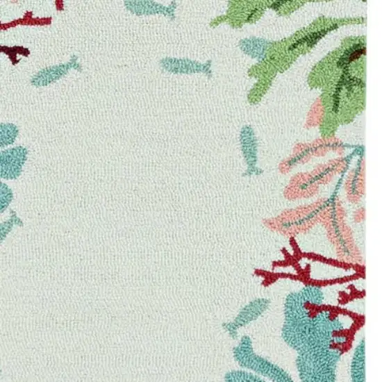 Blue Red And Green Fish and Coral Hand Tufted Area Rug Photo 5