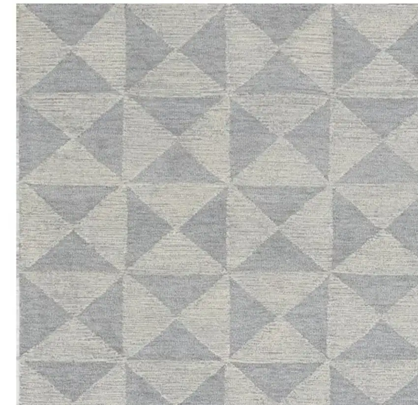 Ivory Hand Tufted Space Dyed Geometric Indoor Area Rug Photo 4