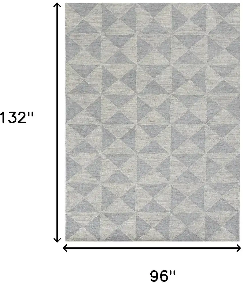 Gray and Light Gray Wool Geometric Hand Tufted Area Rug Photo 3