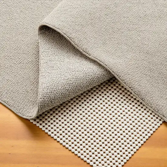 Ivory Striped Weave Non Slip Rug Pad Photo 2
