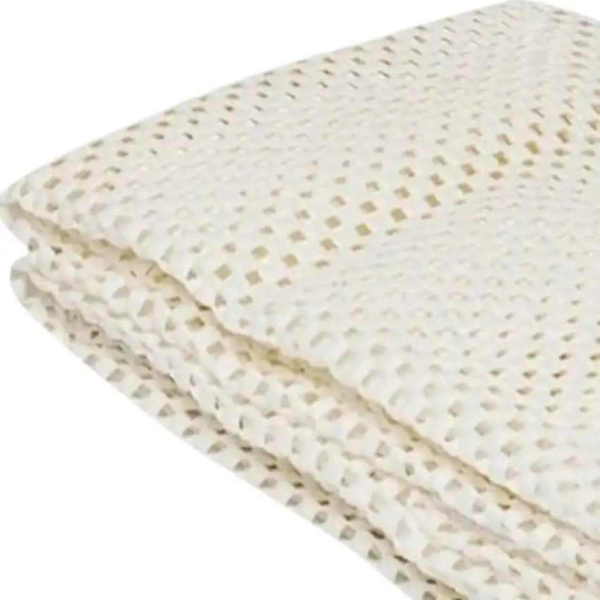 Ivory Striped Weave Non Slip Rug Pad Photo 5