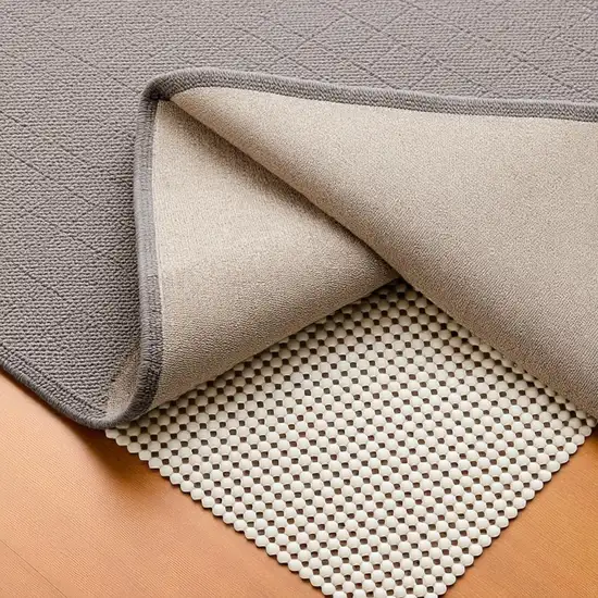 Ivory Striped Weave Non Slip Rug Pad Photo 2