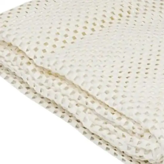 Ivory Striped Weave Non Slip Rug Pad Photo 4