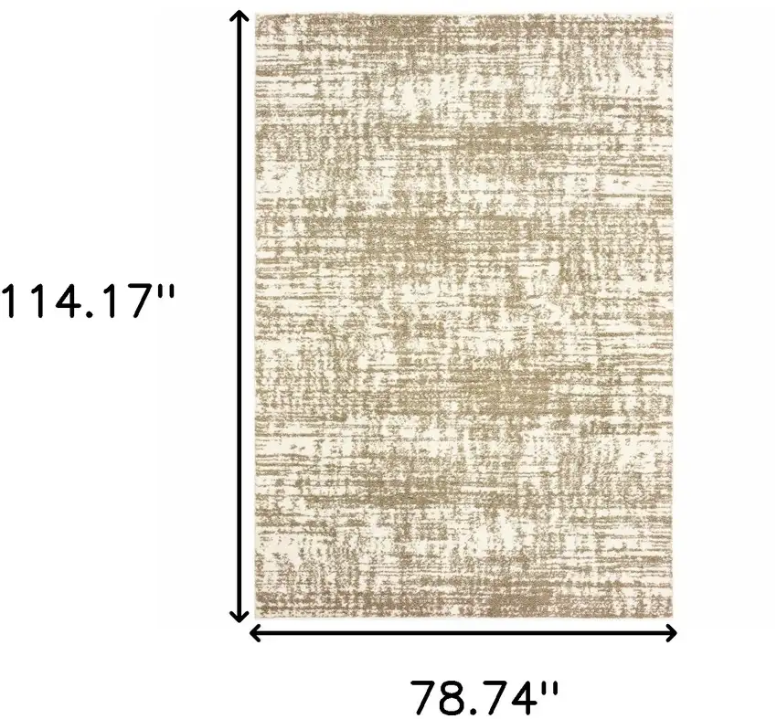 7'X10' Ivory And Gray Abstract Strokes Area Rug Photo 5