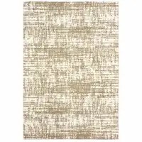 Photo of 7'x10' Ivory and Gray Abstract Strokes Area Rug