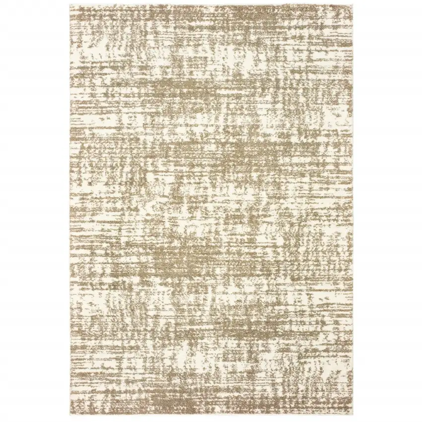 7'X10' Ivory And Gray Abstract Strokes Area Rug Photo 3