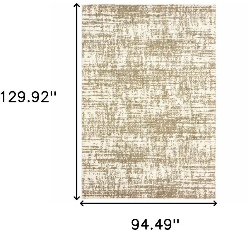 8'x11' Ivory and Gray Abstract Strokes Area Rug Photo 5