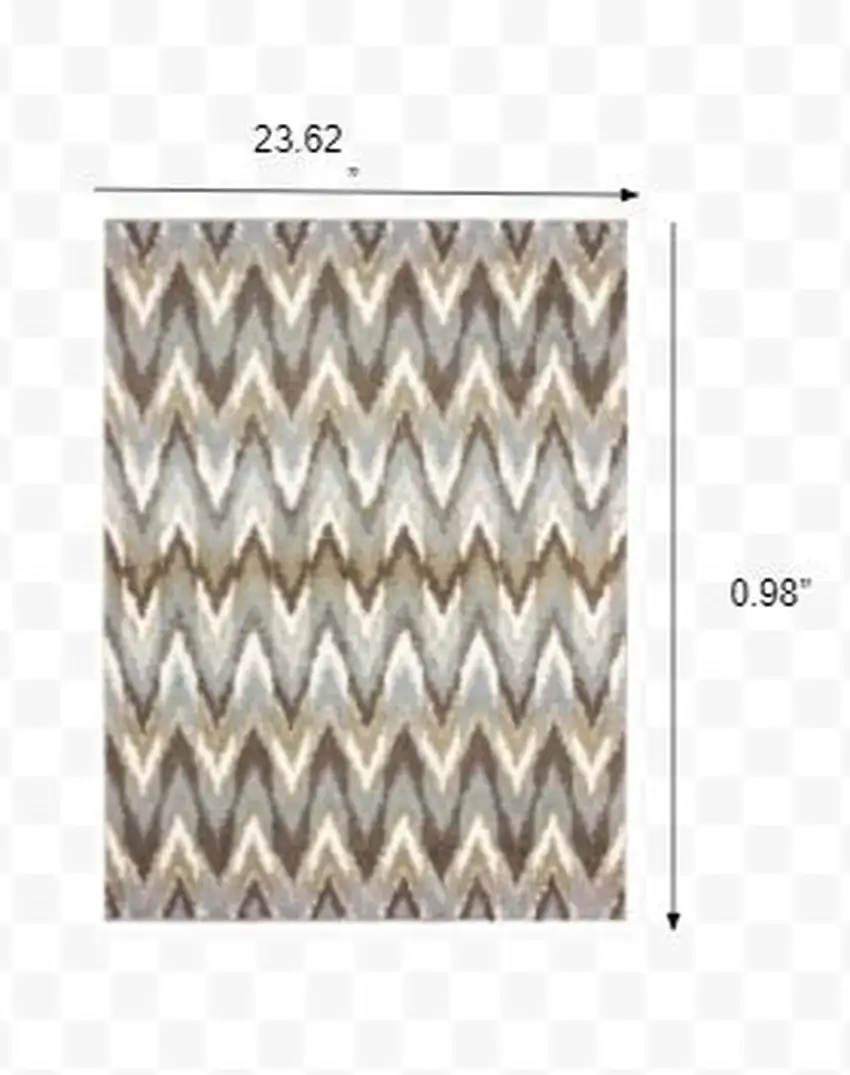 2'x3' Ivory and Gray Abstract Strokes Scatter Rug Photo 2