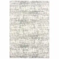 Photo of 2'x3' Ivory and Gray Abstract Strokes Scatter Rug