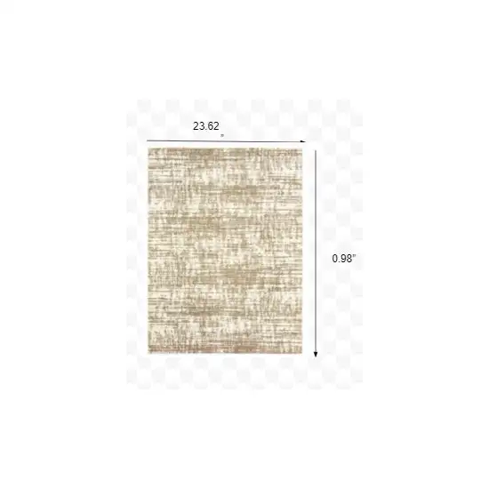 2'x3' Ivory and Gray Abstract Strokes Scatter Rug Photo 2