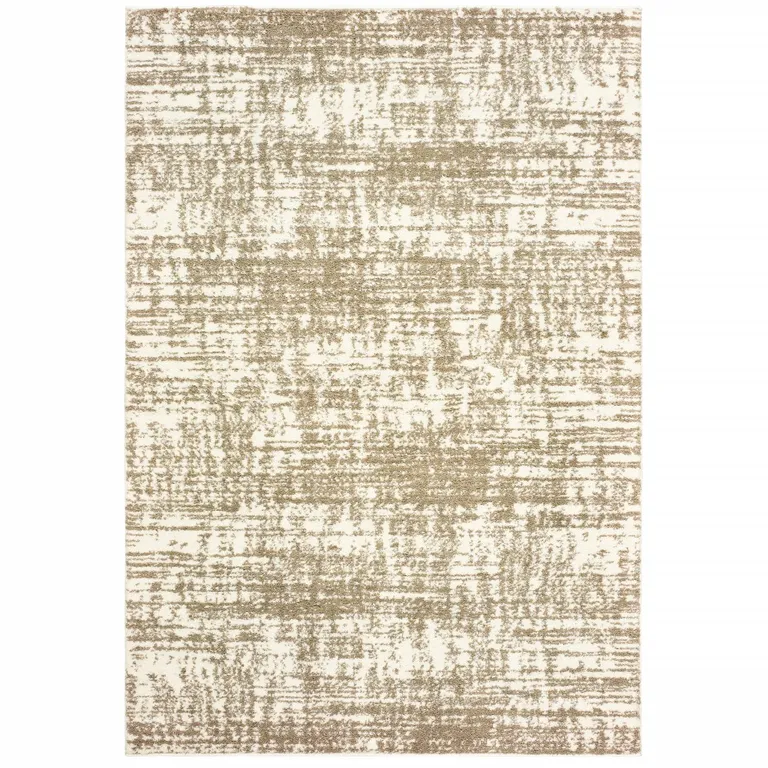 2'x3' Ivory and Gray Abstract Strokes Scatter Rug Photo 1