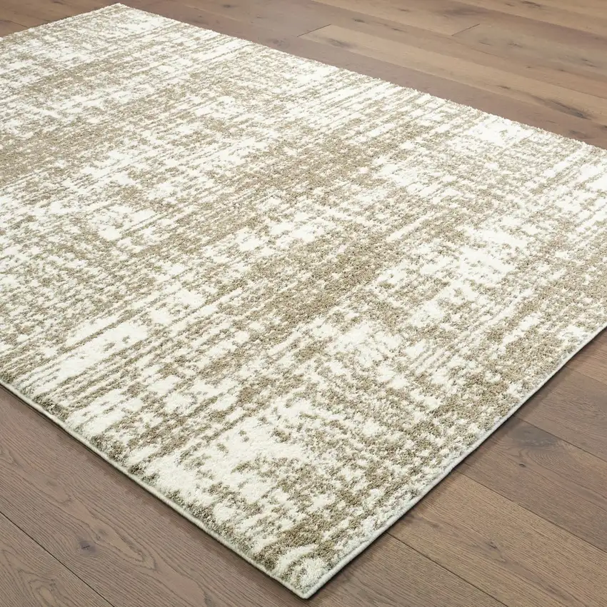 2'x3' Ivory and Gray Abstract Strokes Scatter Rug Photo 3