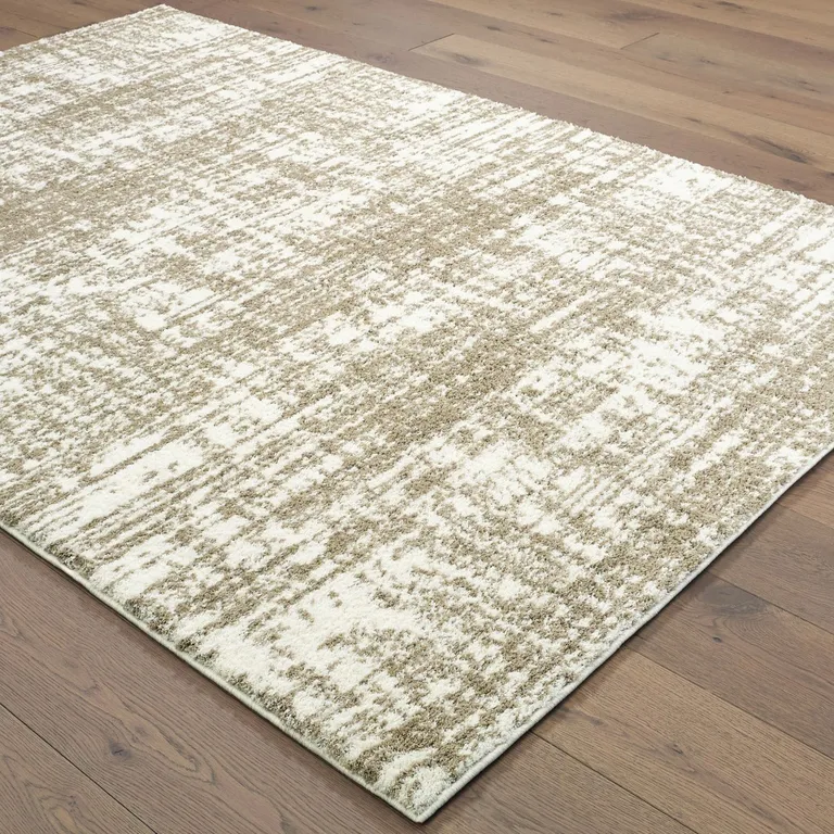 2'x3' Ivory and Gray Abstract Strokes Scatter Rug Photo 2