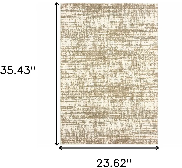 2'x3' Ivory and Gray Abstract Strokes Scatter Rug Photo 4