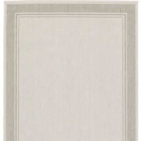 3'x5' Ivory and Gray Bordered Indoor Outdoor Area Rug Photo 11