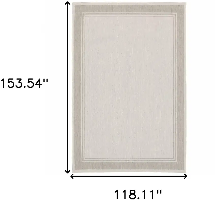 Gray and Ivory Indoor Outdoor Area Rug Photo 9