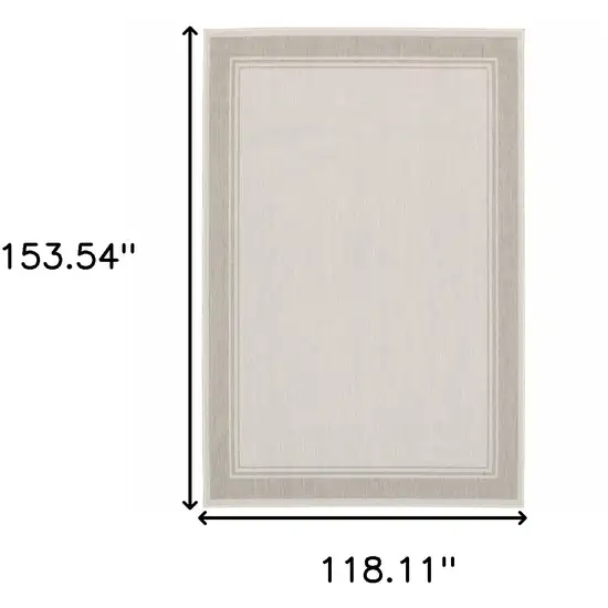 Gray and Ivory Indoor Outdoor Area Rug Photo 9