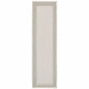 Photo of 2'x7' Ivory and Gray Bordered Indoor Outdoor Runner Rug
