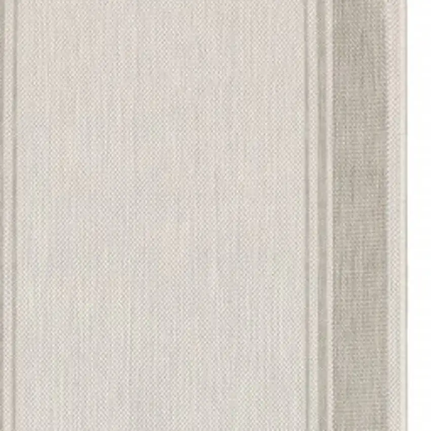 2'x7' Ivory and Gray Bordered Indoor Outdoor Runner Rug Photo 8