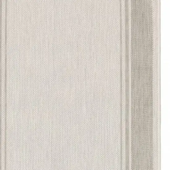 2'x7' Ivory and Gray Bordered Indoor Outdoor Runner Rug Photo 8